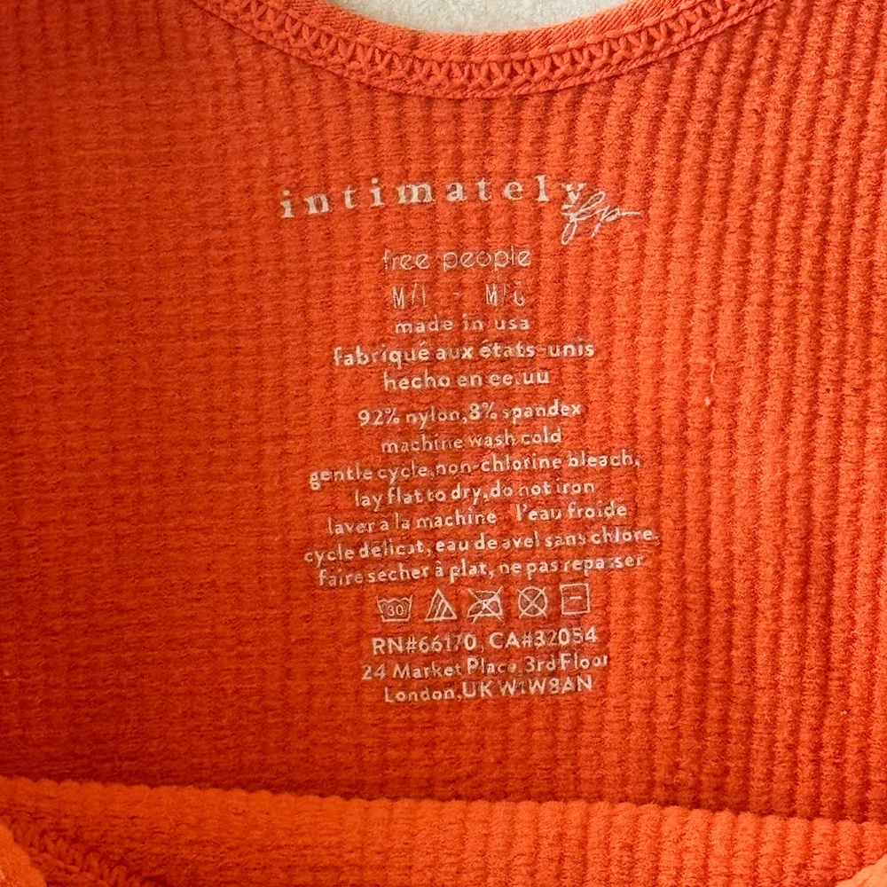 Free People Orange Ribbed Crop Top - Picture 3 of 3
